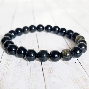 Gold Sheen Obsidian Gemstone Bracelet